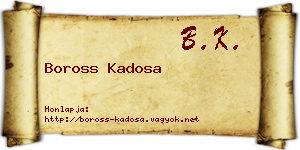 Boross Kadosa névjegykártya